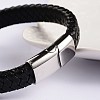 Trendy Leather Braided Cord Bracelets BJEW-P128-06C-2
