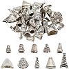 50Pcs 10 Style Tibetan Style Alloy Bead Cone & Caps FIND-NB0003-16-1