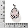 Natural Rose Quartz Teardrop Pendants G-G112-03P-05-3