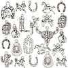 120Pcs 15 Styles Tibetan Style Alloy Pendants TIBE-PH0002-15-1