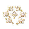 Brass Pave Clear Cubic Zirconia Connector Charms KK-G462-04KCG-3