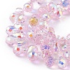 Transparent Electroplate Glass Beads Strands EGLA-F152A-AB03-3