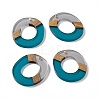 Transparent Resin & Walnut Wood Pendants RESI-M027-01D-4