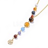 Universe Galaxy The Nine Planets Guardian Star Stone Necklaces NJEW-JN02413-06-3