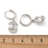 Shell Shape Brass Micro Pave Cubic Zirconia Hoop Earrings EJEW-M077-05P-4