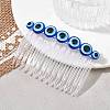 Resin Evil Eye Bead & Plastic Hair Combs PHAR-JH00093-02-2