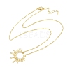 Brass Micro Pave Clear Cubic Zirconia Sun Pendant Necklaces KK-CBA4547-09G-5