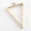 Rack Plating Alloy Triangle Open Back Bezel Pendants X-PALLOY-S047-09E-FF-2