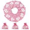 Baby Footprint Polyester Drawstring Bags ABAG-FZC0001-01B-1