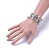 Five Loops Synthetic Turquoise(Dyed) & Natural Amazonite BJEW-JB04488-05-3