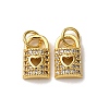 Brass Micro Pave Clear Cubic Zirconia Charms KK-A270-03B-G-1