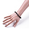 Natural Black Agate(Dyed & Heated) Beads Stretch Bracelets BJEW-JB04801-01-4