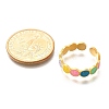 201 Stainless Steel Enamel Open Cuff Ring for Women RJEW-A053-04G-01-4
