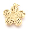 Brass Micro Pave Clear Cubic Zirconia Pendants KK-I683-05E-2