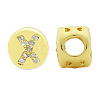 Brass Micro Pave Clear Cubic Zirconia Beads KK-T030-LA843-XX3-2