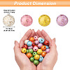 80Pcs 8 Colors Printed  Natural Wood Beads WOOD-FW0001-10-3