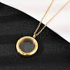 304 Stainless Steel Visible Flat Round Locket Pendant Pet Urn Ashes Necklaces NJEW-S455-08G-3