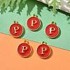 Golden Plated Alloy Enamel Charms ENAM-S118-03P-5