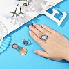 Vintage Adjustable Iron Finger Ring Components Alloy Cabochon Bezel Settings X-PALLOY-Q300-10AS-NR-2