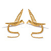 Stainless Steel Bird Tassel Stud Earrings CQ0312-5