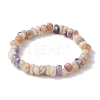Natural Purple Opal Nuggets Beaded Stretch Bracelets BJEW-JB10035-02-1