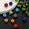 Mixed Color Grade A Round Pave Disco Ball Beads X-RB-H258-8MM-M-6