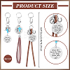 3Pcs Faux Suede Cord & Alloy Keychains HJEW-BC00123-2
