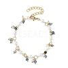 Natural Mixed Stone Faceted Round Beaded Chain Bracelets for Women BJEW-JB14248-5