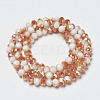 Electroplate Opaque Solid Color Glass Beads Strands EGLA-A034-P8mm-J09-2