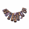 Assembled Synthetic Imperial Jasper and Bronzite Beads Strands G-S326-002A-1