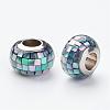304 Stainless Steel Resin European Beads RPDL-G001-A01-1