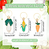 12Pcs 3 Style Vegetable Theme Alloy Enamel Pendant Locking Stitch Markers HJEW-AB00663-2