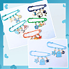 30Pcs 15 Colors Baking Paint Iron Brooch Findings IFIN-SC0002-01-5