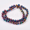 Electroplate Non-magnetic Synthetic Hematite Beads Strands G-J169A-8mm-05-2