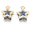 Brass Micro Cubic Zirconia Charms X-KK-N235-034C-3