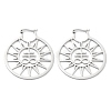 Non-Tarnish 304 Stainless Steel Sun Hoop Earrings EJEW-R156-11P-1