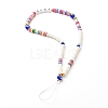 Acrylic Letter Beads and Handmade Polymer Clay Beads Mobile Straps HJEW-JM00552-1
