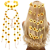 2Pcs 2 Styles Cloth Flower Hippie Headband Floral Crown OHAR-CP0001-18B-1