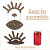 2Pcs Sun Rise Shaped Wooden Ring Display Stands RDIS-FG0001-27-4