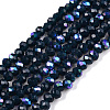Electroplate Opaque Solid Color Glass Beads Strands EGLA-A044-P1mm-L16-1