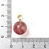Natural Strawberry Quartz Sphere Pendants G-D094-06A-3