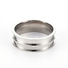 201 Stainless Steel Ring Core Blank for Inlay Jewelry Making RJEW-ZX002-05-12-1