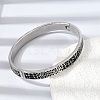 304 Stainless Steel Black Enamel Animal Skin Print Hinged Cuff Bangles for Women SA-CBAC920-02P-2