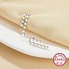 Rhodium Plated 925 Sterling Silver Mini Dot Bar Stud Earrings UK6907-3-2