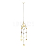Glass Teardrop & Iron Rhombus Suncatchers HJEW-G028-01A-1