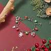 Christmas Tree & Santa Claus Alloy Enamel & Acrylic Charm Bracelet BJEW-JB09301-2