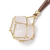 Crystal Holder Cage Necklaces NJEW-JN04586-03-5