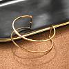 Ion Plating(IP) 304 Stainless Steel Hollow Open Cuff Bangles for Women BJEW-S155-04G-6