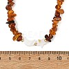 Natural Amber & Tiger Eye & Heated Citrine Chip Beaded Necklaces NJEW-JN06680-3
