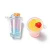 Transparent Resin Imitation Drink Pendants X-RESI-E041-01-3